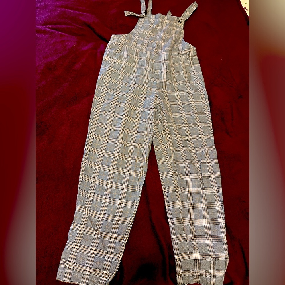 Plaid overalls
